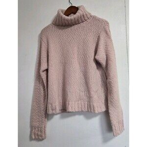J.Crew Sweater Womens S Pink Swingy Alpaca Merino Wool Turtleneck Chunky Knit